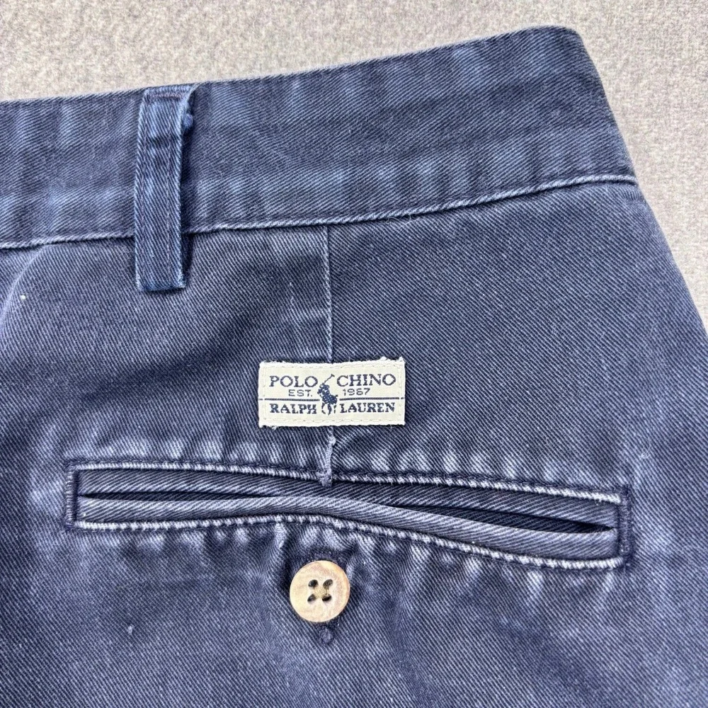 Vtg 90s Polo Ralph Lauren Pleated Chino Pants 34x29 (Tag 36x31) Faded Blue USA